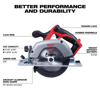 M18 18V Lithium-Ion Cordless Combo Kit 7-Tool with Screwdriver Bit Set and Multi-Tool Blade Set