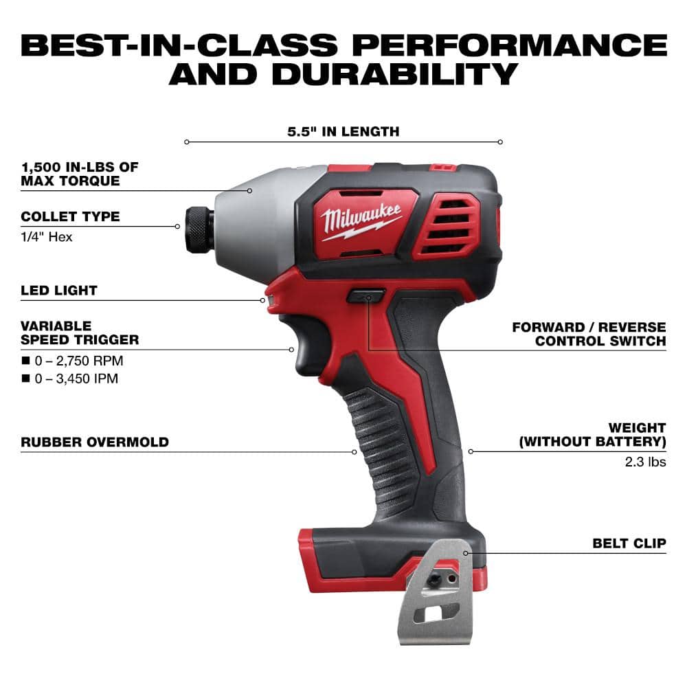 M18 18V Lithium-Ion Cordless Combo Kit 7-Tool with Screwdriver Bit Set and Multi-Tool Blade Set