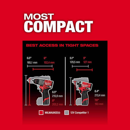 M12 FUEL 12-Volt Lithium-Ion Cordless Hammer Drill/Impact Driver/3/8 in. Ratchet Combo Kit (3-Tool)