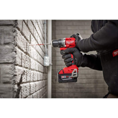 M18 18-Volt Lithium-Ion Brushless Cordless Compact Hammer Drill/Impact Combo Kit (2-Tool) with (2) Batteries, Bag