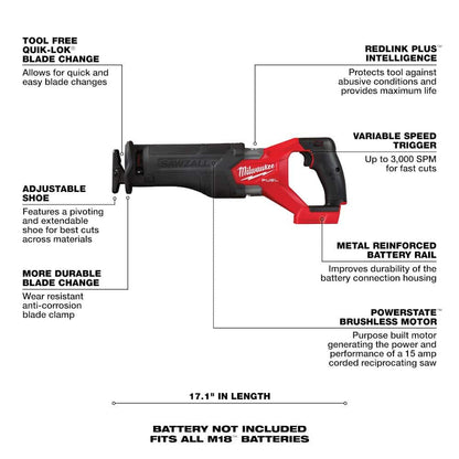 M18 FUEL 18V Lithium-Ion Brushless Cordless Combo Kit with (2) 5.0 Ah Batteries (7-Tool) & Deep Cut Band Saw