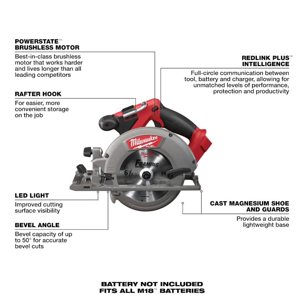 M18 FUEL 18V Lithium-Ion Brushless Cordless Combo Kit W/(2) 5.0Ah Batteries, Charger & (2) Tool Bags (10-Tool)