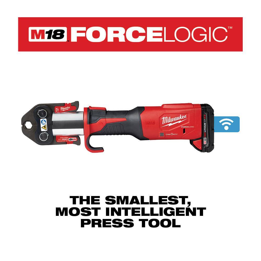 M18 18V Lithium-Ion Brushless Cordless FORCE LOGIC Press Tool Kit with 1/4 in. - 7/8 in. ACR Jaws (6-Jaws Included)