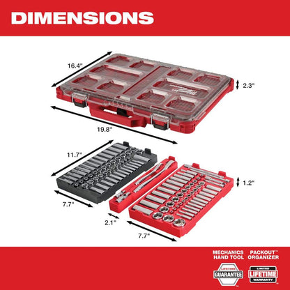 3/8 in. and 1/4 in. Drive SAE/Metric Ratchet and Socket Mechanics Tool Set with PACKOUT Case (106-Piece)