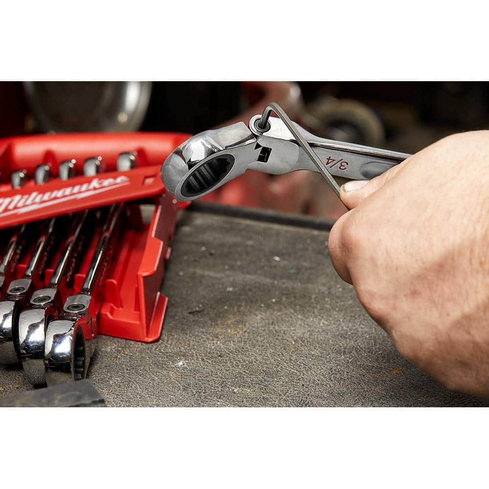 144-Position Flex-Head Ratcheting Combination Wrench Set SAE and METRIC (30-Piece)