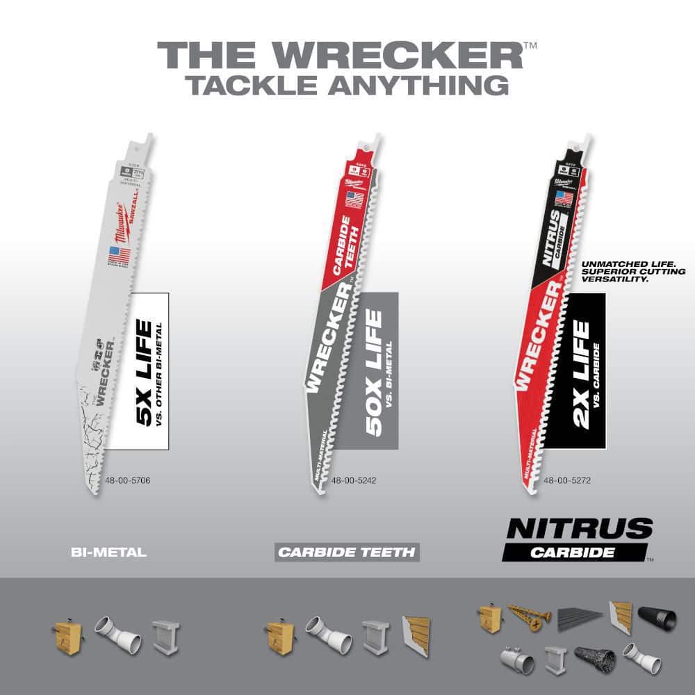 9 in. 7/11 TPI WRECKER Demolition Multi-Material Cutting SAWZALL Reciprocating Saw Blades (5-Pack)