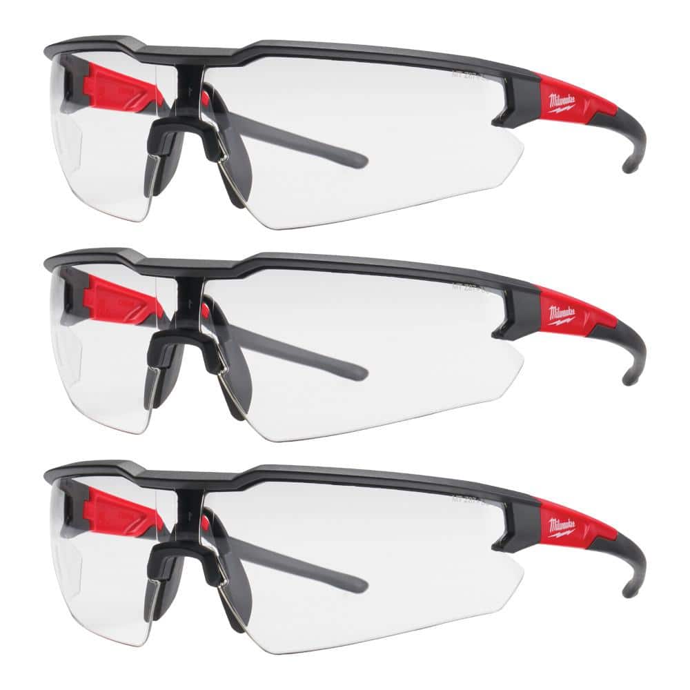 Safety Glasses with Clear Anti-Scratch Lenses (3-Pack)