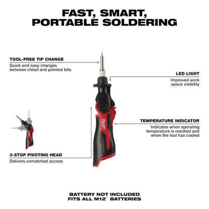 M12 12-Volt Lithium-Ion Cordless Soldering Iron (Tool-Only)