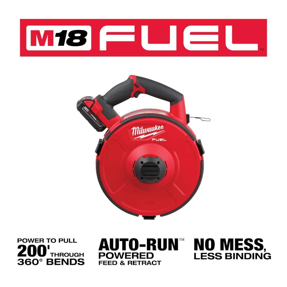 M18 FUEL 18V Lithium-Ion Brushless Cordless Angler 240 ft. Steel Pulling Fish Tape Kit W/ (2) 2.0Ah Batteries