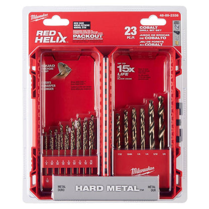 Cobalt Red Helix Twist Drill Bit Set for Drill Drivers (23-Piece)