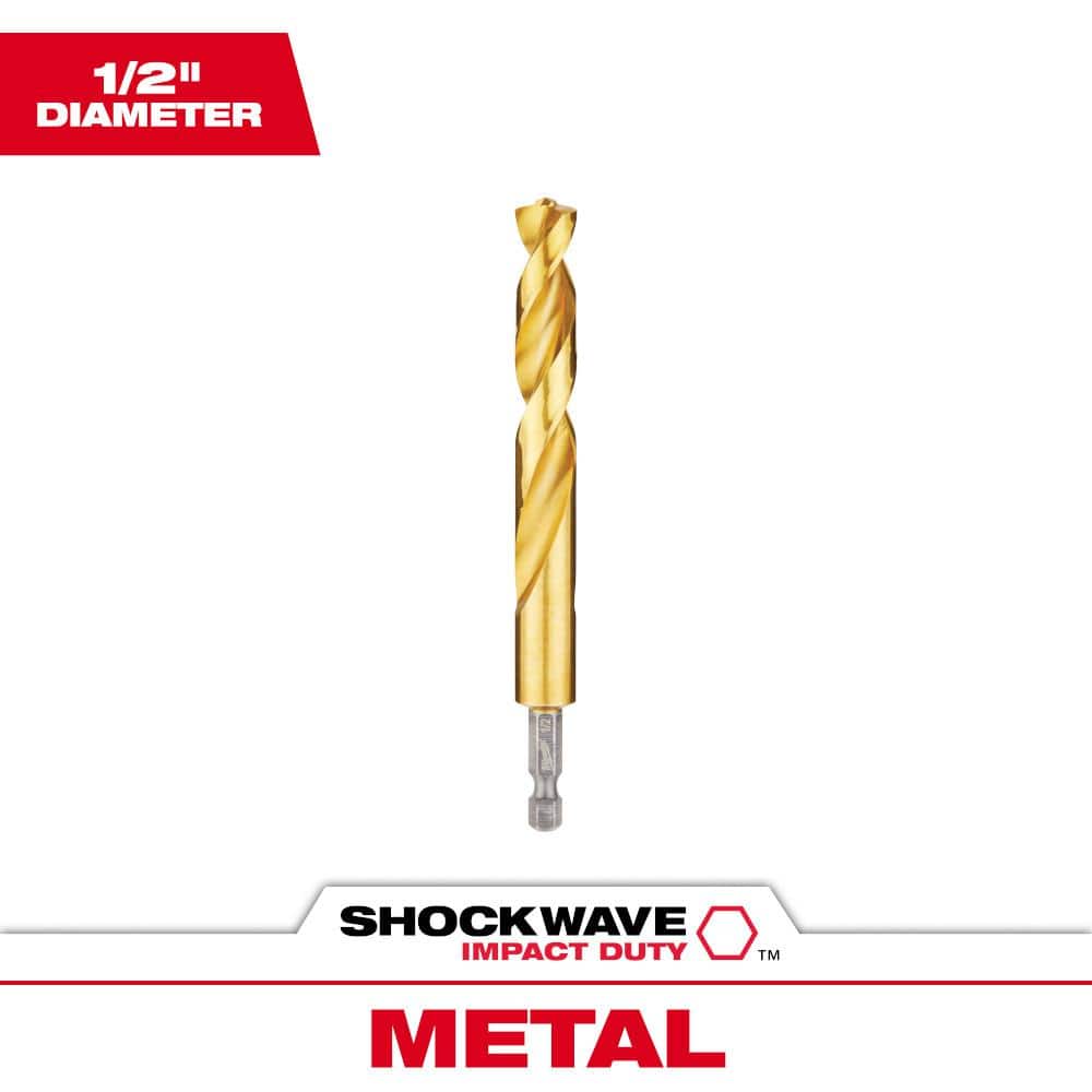 SHOCKWAVE 1/2 in. Titanium Twist Drill Bit