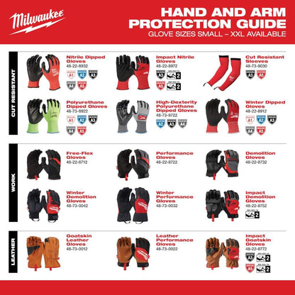 Large Red Nitrile Level 1 Cut Resistant Dipped Work Gloves