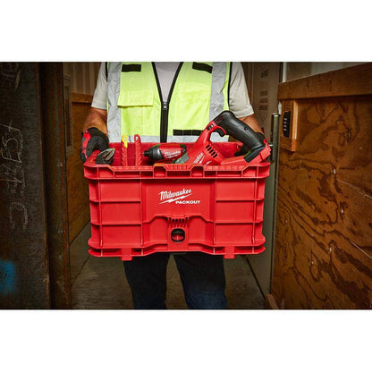 PACKOUT 18.6 in. Tool Storage Crate Bin with Carrying Handles and 50 lbs. Weight Capacity